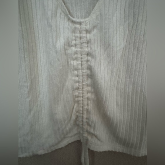 Reformation rubbed knit cinch  Top cream  sz L  Blouse - Picture 4 of 11